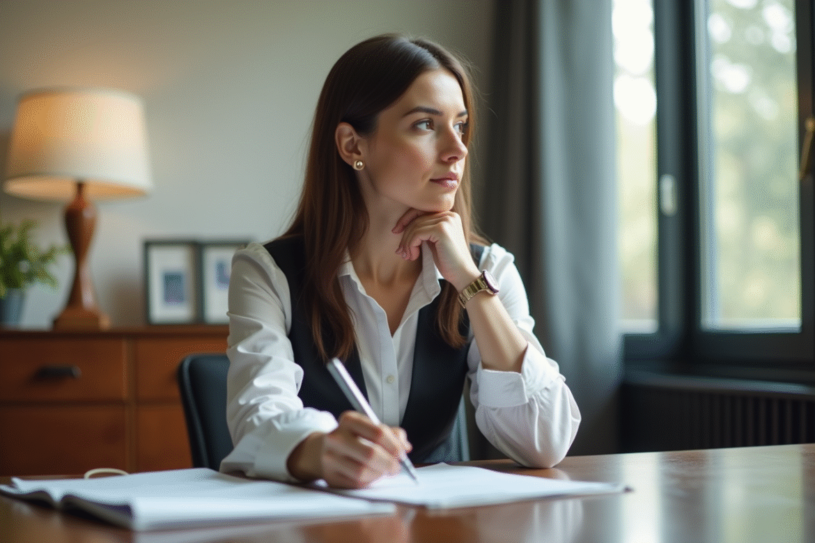Avocate en droit familial dans un bureau lumineux