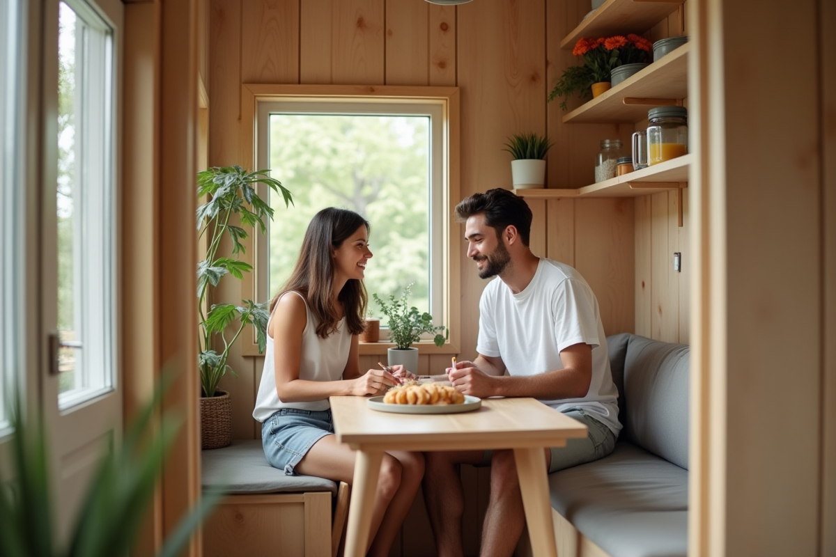 Jeune couple dans une cuisine minimaliste