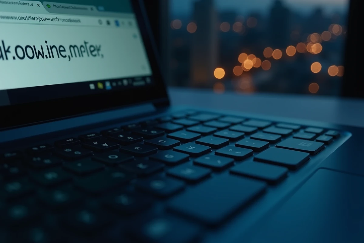 Gros plan sur un écran d'ordinateur affichant une nouvelle adresse d'accès à Tarbob dans un navigateur web