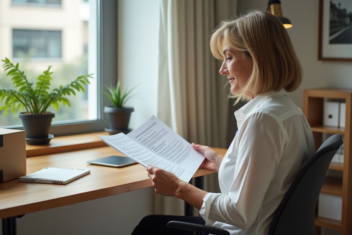 Femme lit des instructions près d