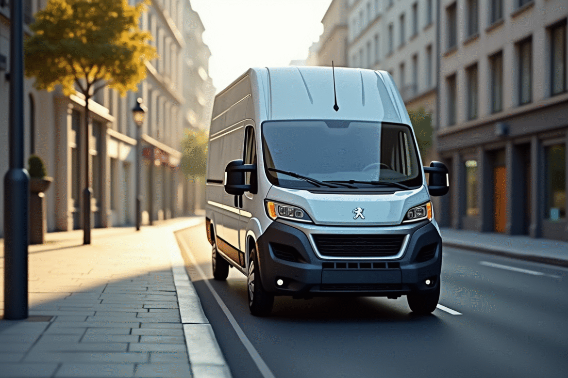 Peugeot Boxer stationné en ville en journée